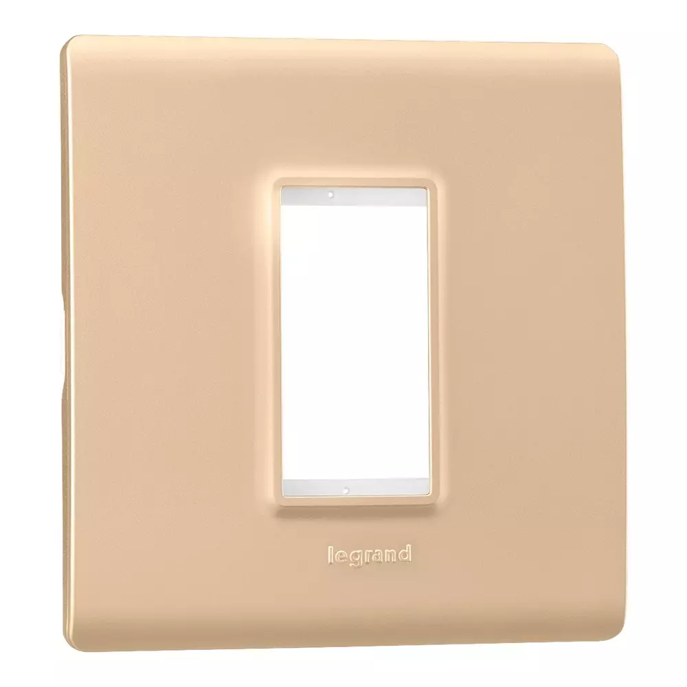 Legrand Cover Plate with Support Frame Allzy Golden 1 Module, 6813 33 (Pack of 20)