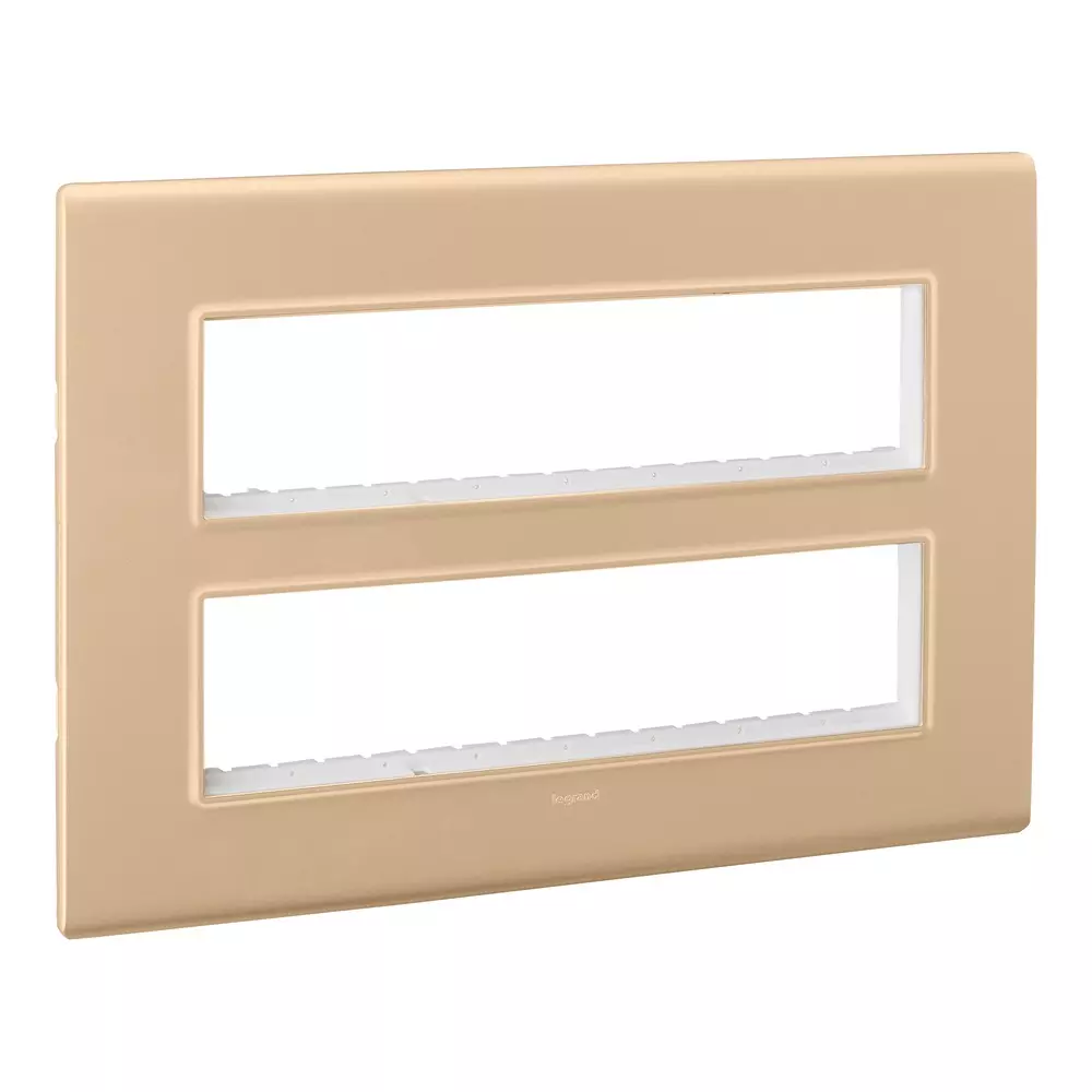 Legrand Cover Plate with Support Frame Allzy Golden 16 Module, 6813 42 (Pack of 10)