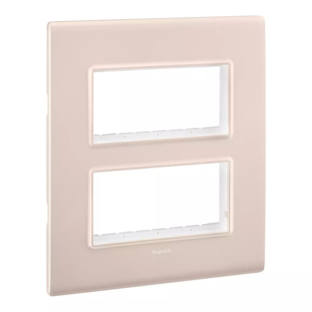 Legrand Cover Plate with Support Frame Allzy Rose Gold 2*4 Module Vertical, 6813 61 (Pack of 5)