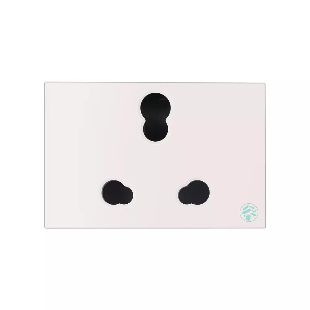 Legrand Anti - Bacterial Socket with Shutter Myrius Classic White 3 Module, 6793 29