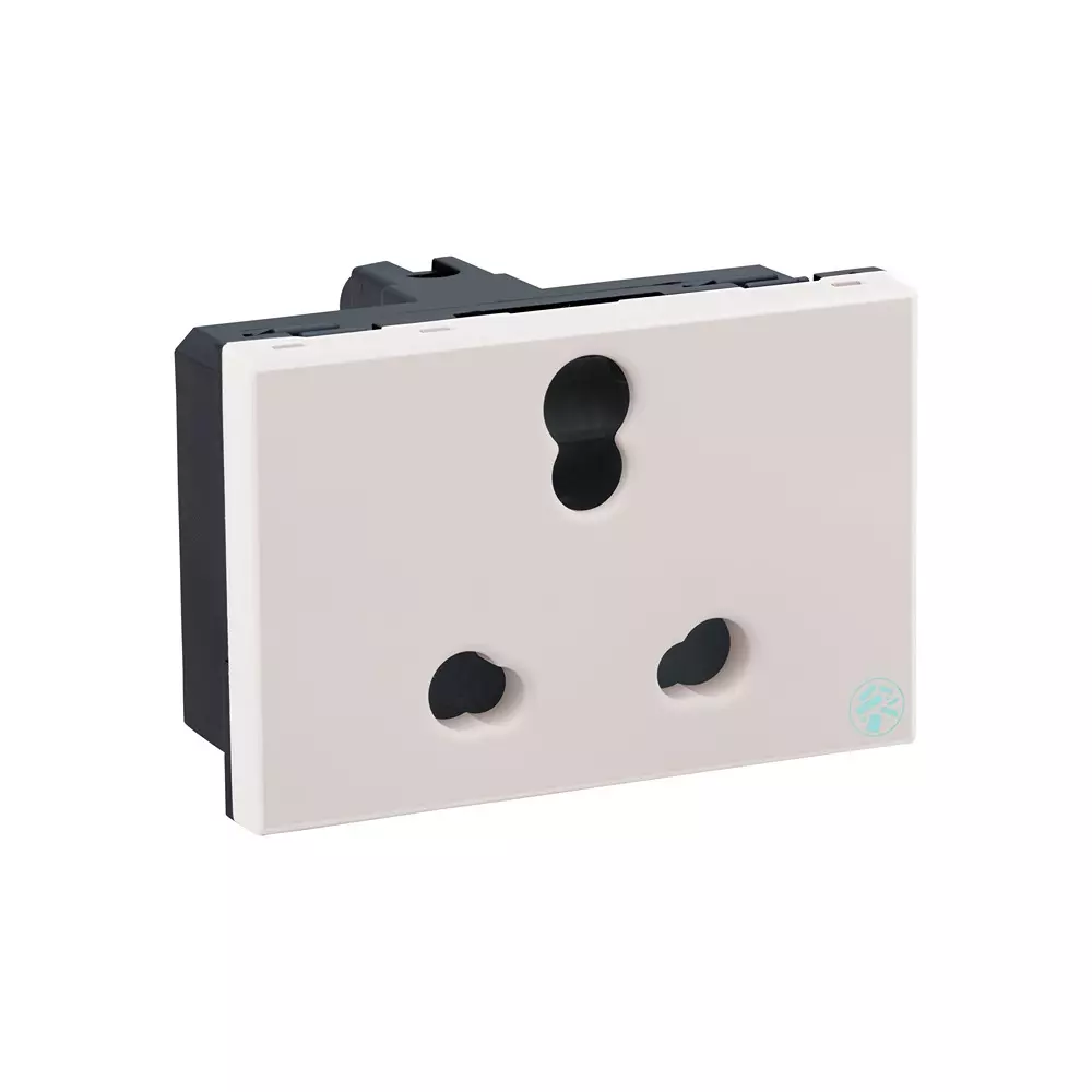 Legrand Anti - Bacterial Socket with Shutter Myrius Classic White 3 Module, 6793 29