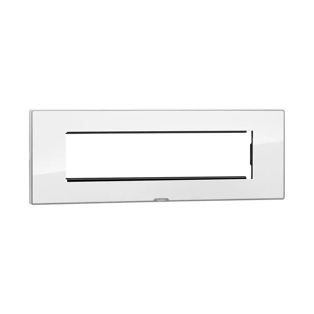 Legrand Cover Plate with Support Frame Myrius Ice White 8 Module, 6795 28