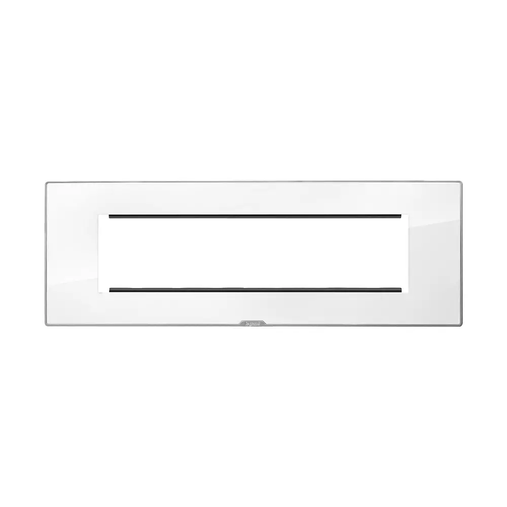 Legrand Cover Plate with Support Frame Myrius Ice White 8 Module, 6795 28
