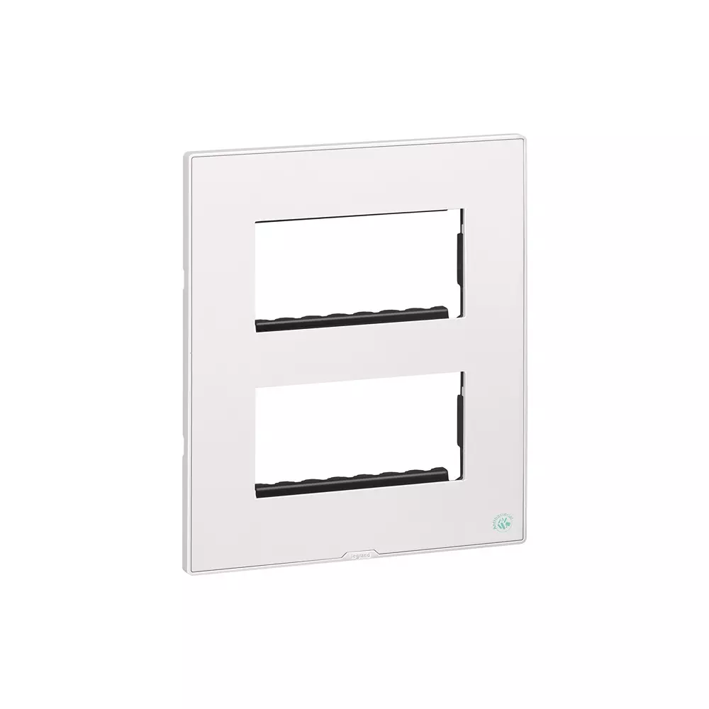 Legrand Anti-Bacterial Cover Plate with Support Frame Myrius Classic White 2*4 Module, 6793 49 (Pack of 5)