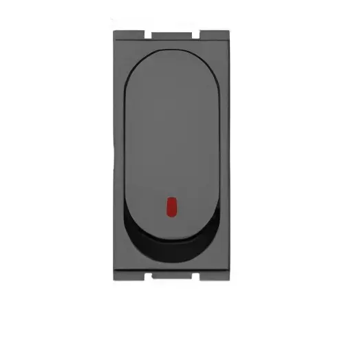 Goldmedal GECHO Modular Switch with LED Indicator 1 Way 20 Amp 1 M Titanium Grey, GF011471