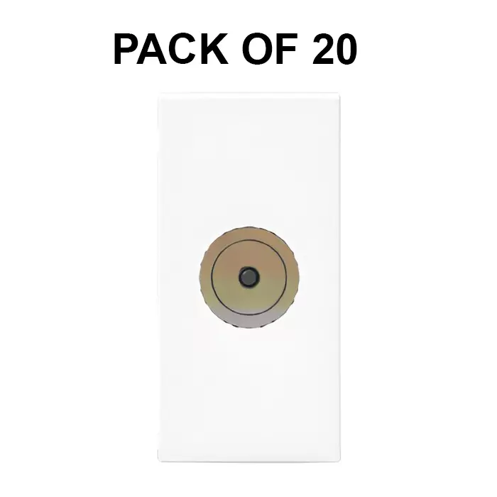 K9 Evoq TV Socket 1 Module White, 9252 (Pack of 20)