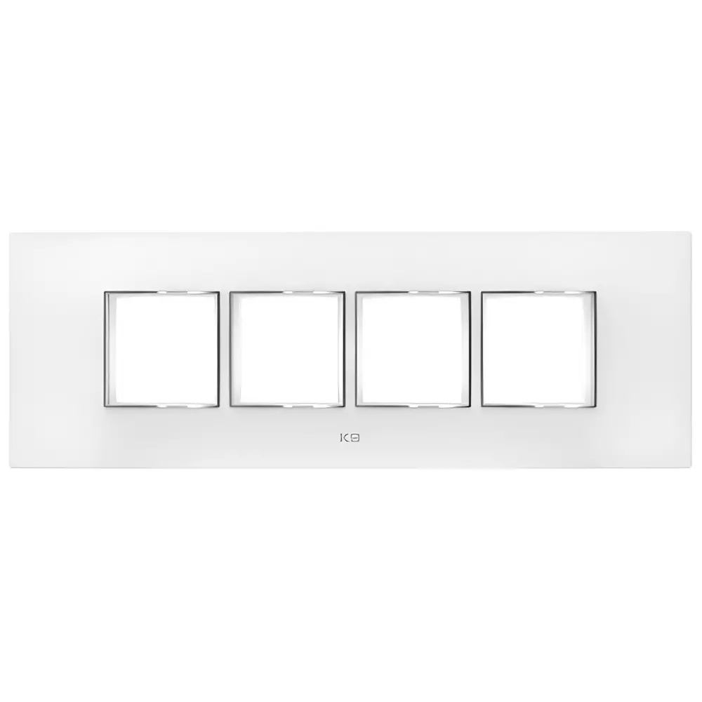K9 Evoq Cover Plate With Base Frame Ultra Chrome 8 Module (Horizontal) White, 9316 (Pack of 10)