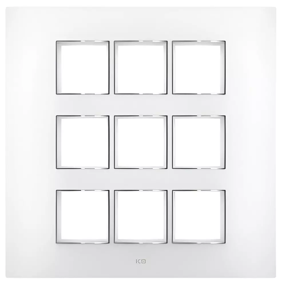 K9 Evoq Cover Plate With Base Frame Ultra Chrome 18 Module White, 9320 (Pack of 5)