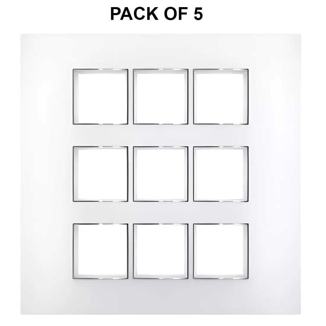 K9 Evoq Cover Plate With Base Frame Ultra Chrome 18 Module White, 9320 (Pack of 5)