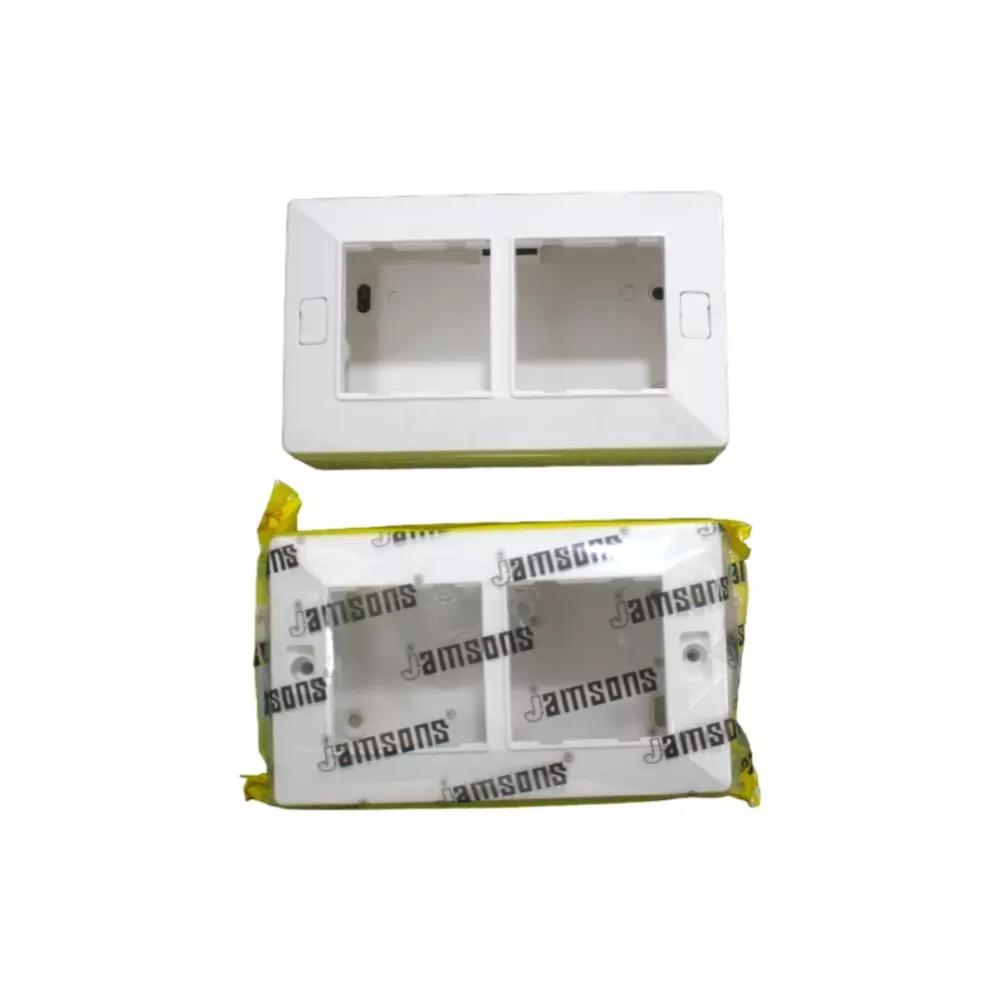 JAMSONS Surface Box with Plate 4 Module Vargin ABS White Color, JM-057 (Pack of 10)