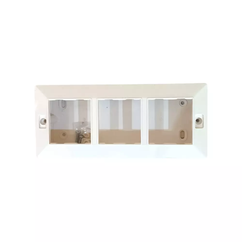 JAMSONS Surface Box with Plate 6 Module Vargin ABS White Color, JM-058 (Pack of 10)