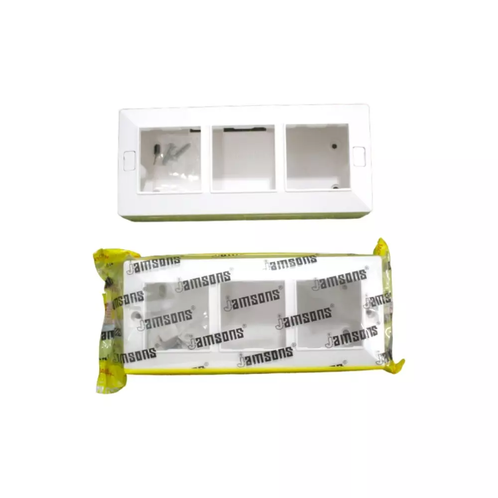 JAMSONS Surface Box with Plate 6 Module Vargin ABS White Color, JM-058 (Pack of 10)