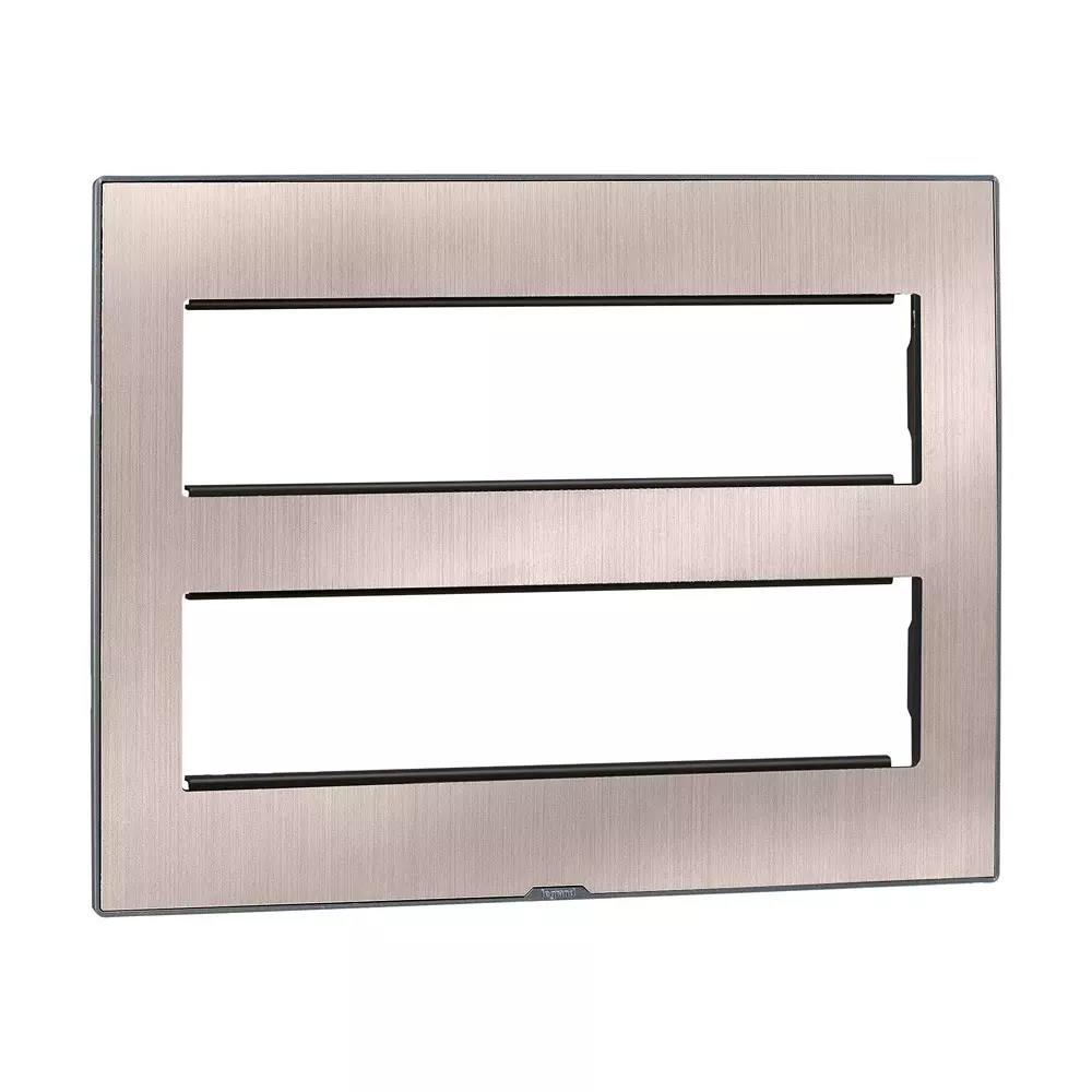 Legrand Myrius Series 16 M Modular Cover Plate with Frame High Grade Polycarbonate Pearl Champagne, 6795 76