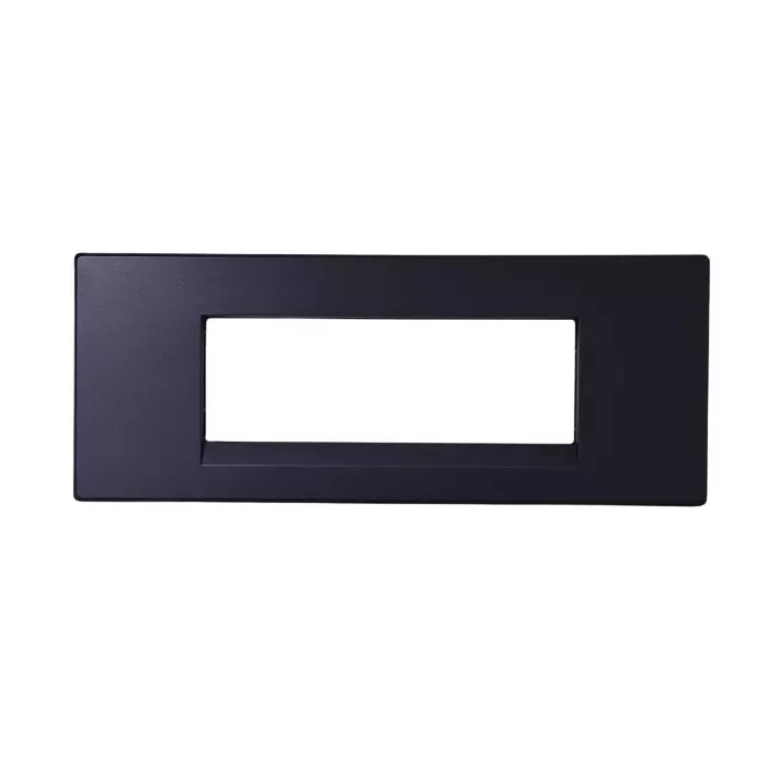 L&T [ Lauritz Knudsen ] Englaze Plastic Cover Plate With Plastic Grid Frame Mountain Grey Color 6 Module, CB92106FM01