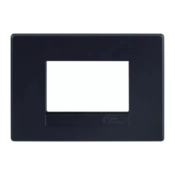 L&T [ Lauritz Knudsen ] Englaze Plastic Cover Plate With Plastic Grid Frame Sparkle Black Color 3 Module, CB92103FB01