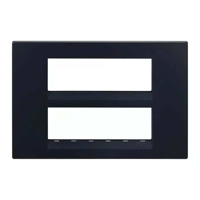 L&T [ Lauritz Knudsen ] Englaze Plastic Cover Plate With Plastic Grid Frame Sparkle Black Color 12 Module, CB92112FB01