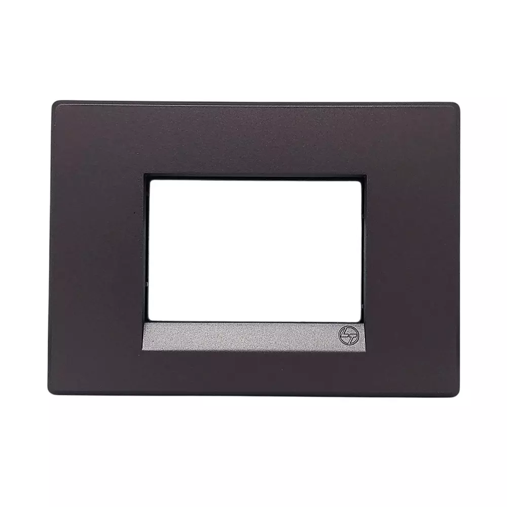 L&T [ Lauritz Knudsen ] Englaze Plastic Cover Plate With Plastic Grid Frame Champagne Gold Color 3 Module, CB92103FC01