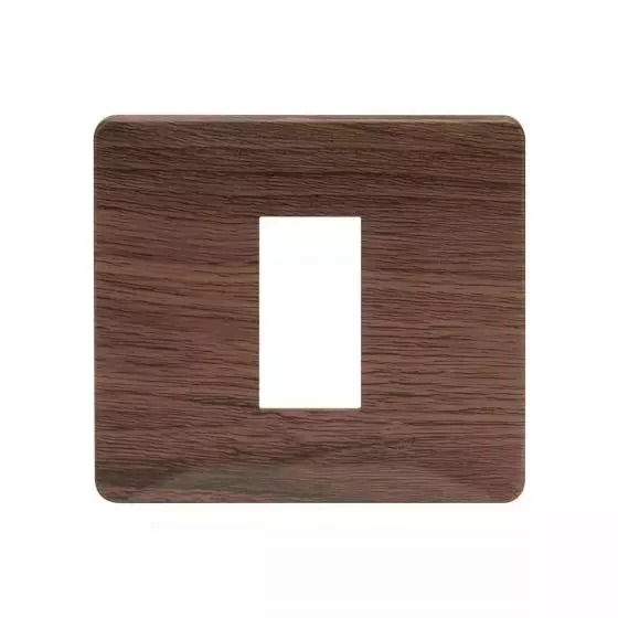 L&T [ Lauritz Knudsen ] Entice Cover Plate Without Grid Frame Cinnamon Wood Color 1 Module, CB91101FA12