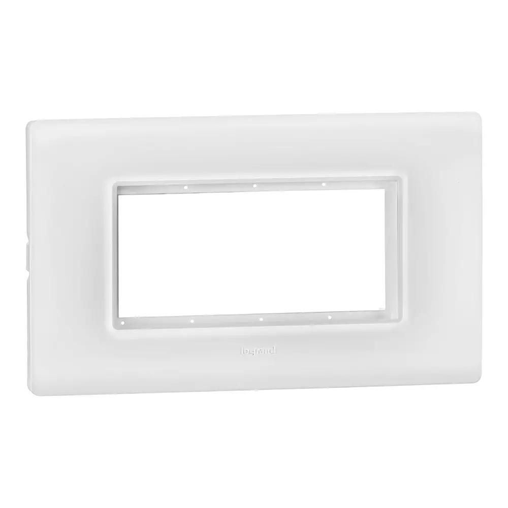 Legrand Cover Plate with Support Frame Allzy White 4 Module, 6813 03 (Pack of 10)