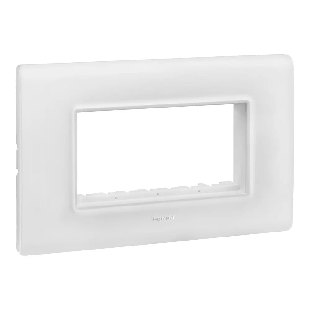 Legrand Cover Plate with Support Frame Allzy White 4 Module, 6813 03 (Pack of 10)