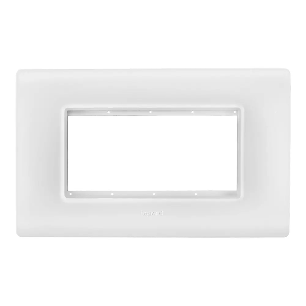Legrand Cover Plate with Support Frame Allzy White 4 Module, 6813 03 (Pack of 10)