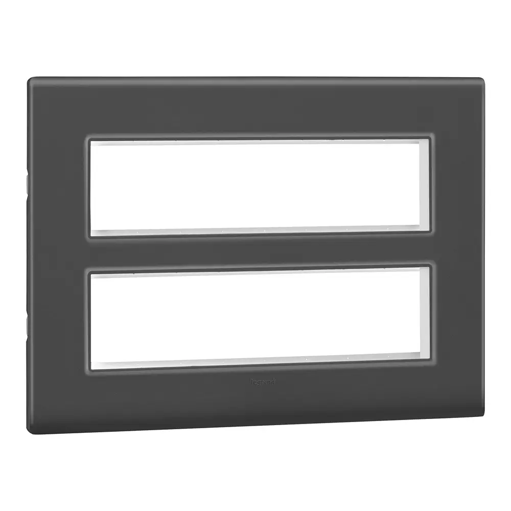 Legrand Cover Plate with Support Frame Allzy Matt Black 16 Module, 6813 20 (Pack of 10)