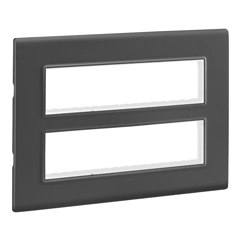 Legrand Cover Plate with Support Frame Allzy Matt Black 16 Module, 6813 20 (Pack of 10)