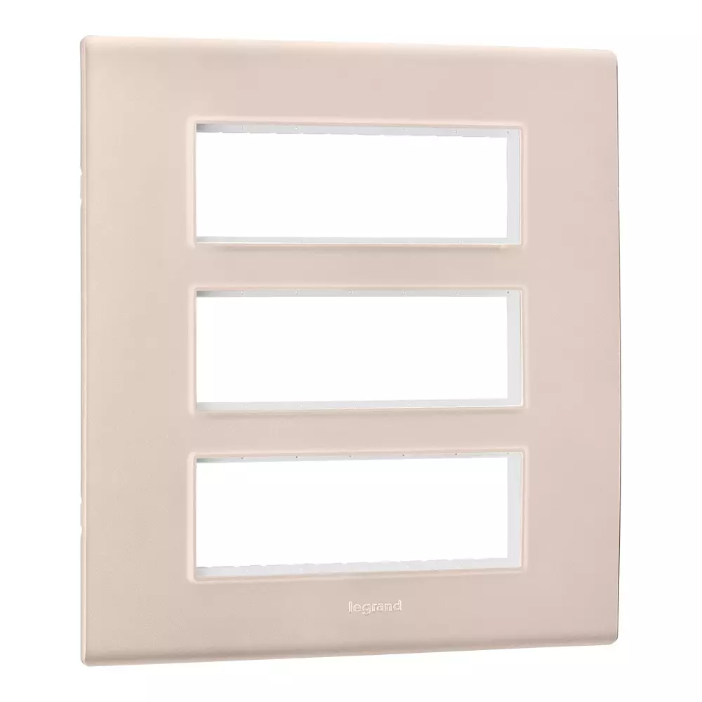 Legrand Cover Plate with Support Frame Allzy Rose Gold 18 Module, 6813 65 (Pack of 10)