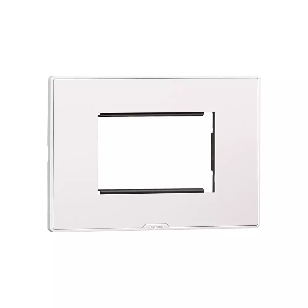 Legrand Cover Plate with Support Frame Myrius Classic White 3 Module, 6795 03 (Pack of 10)