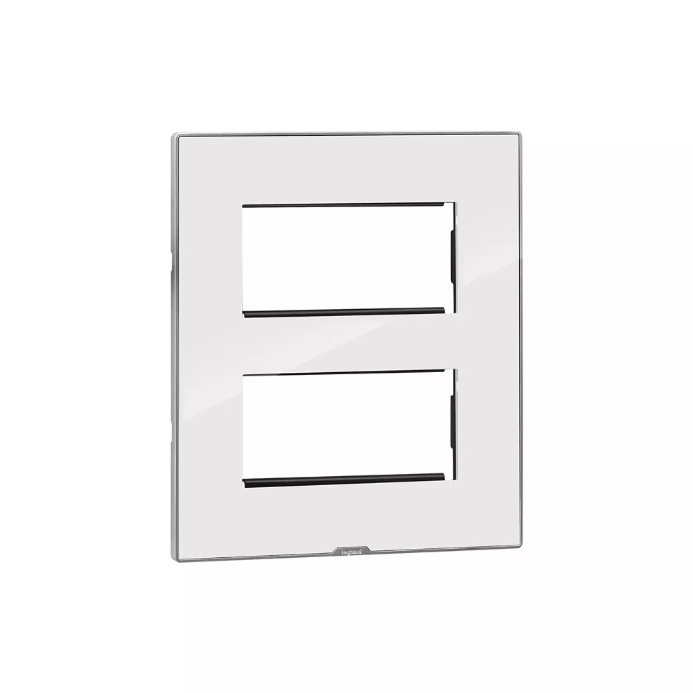 Legrand Cover Plate with Support Frame Myrius Ice White 2*4 Module, 6795 29
