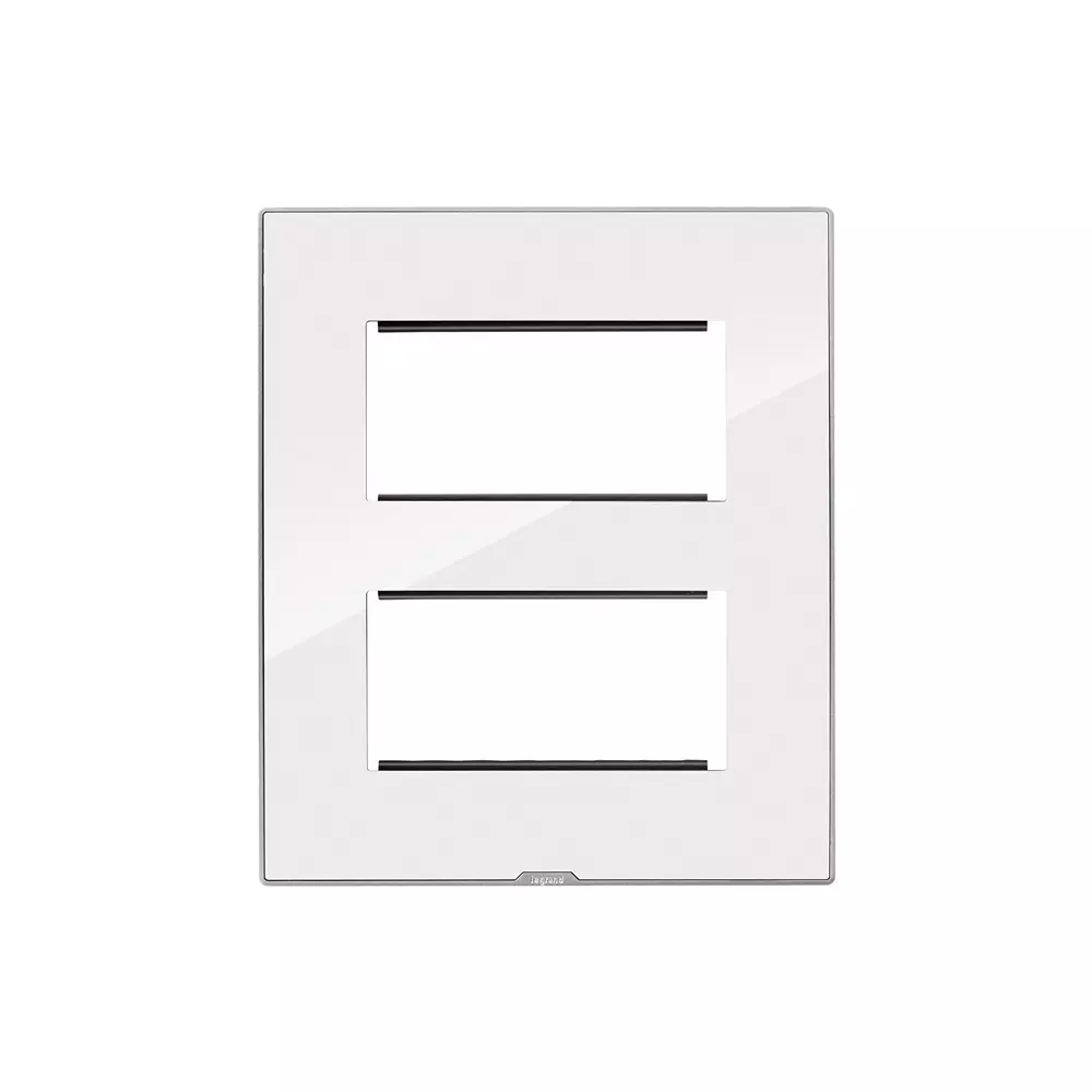 Legrand Cover Plate with Support Frame Myrius Ice White 2*4 Module, 6795 29