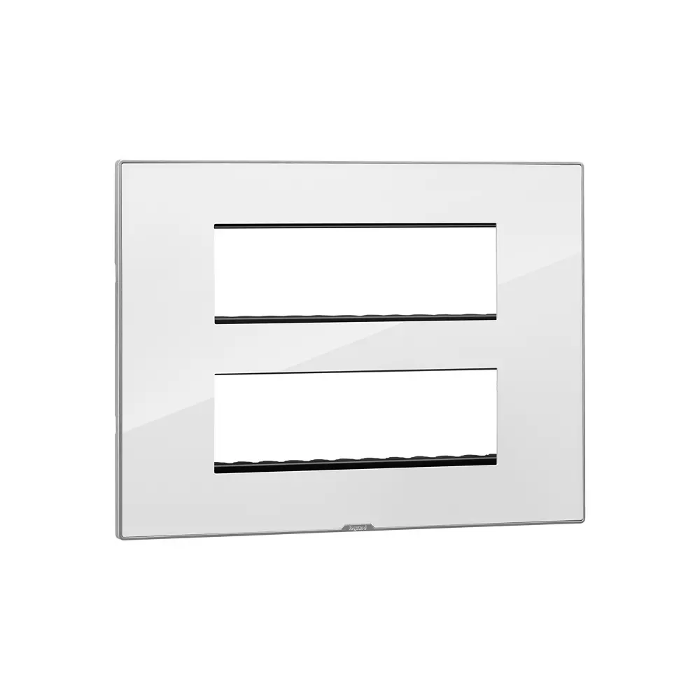 Legrand Cover Plate with Support Frame Myrius Ice White 12 Module, 6795 32