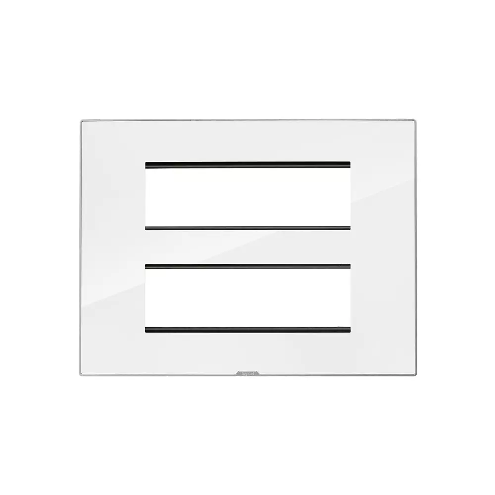 Legrand Cover Plate with Support Frame Myrius Ice White 12 Module, 6795 32