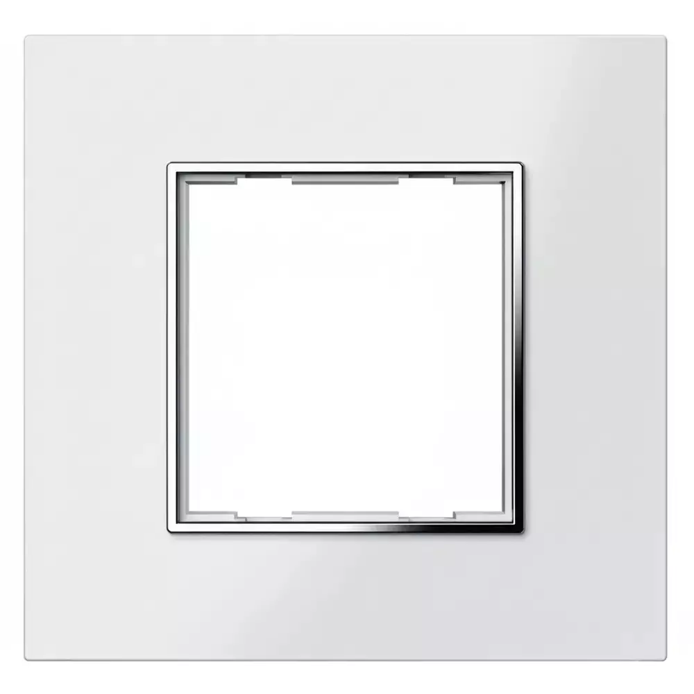 K9 Euro Cover Plate With Base Frame Silver Border Iris Chrome 2 Module White, 9181 (Pack of 10)