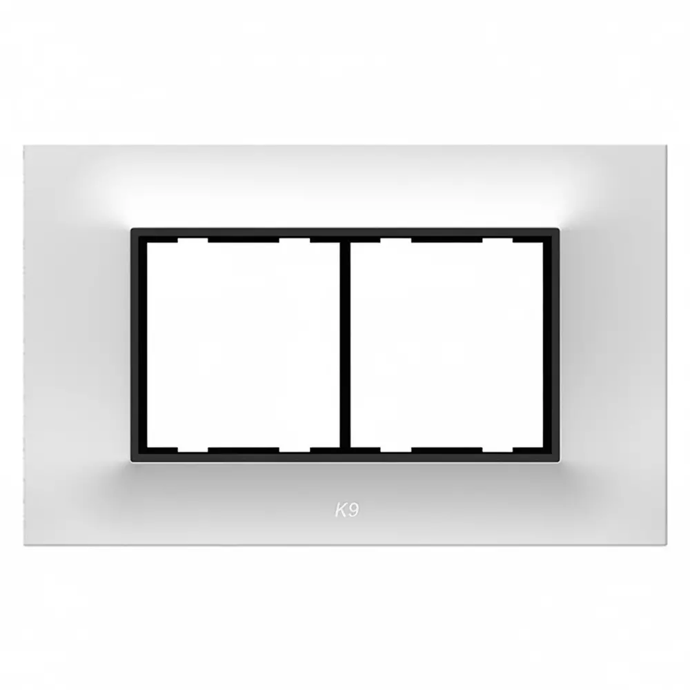 K9 Euro Cover Plate With Base Frame Ultima Plus 4 Module White, 9163P (Pack of 10)
