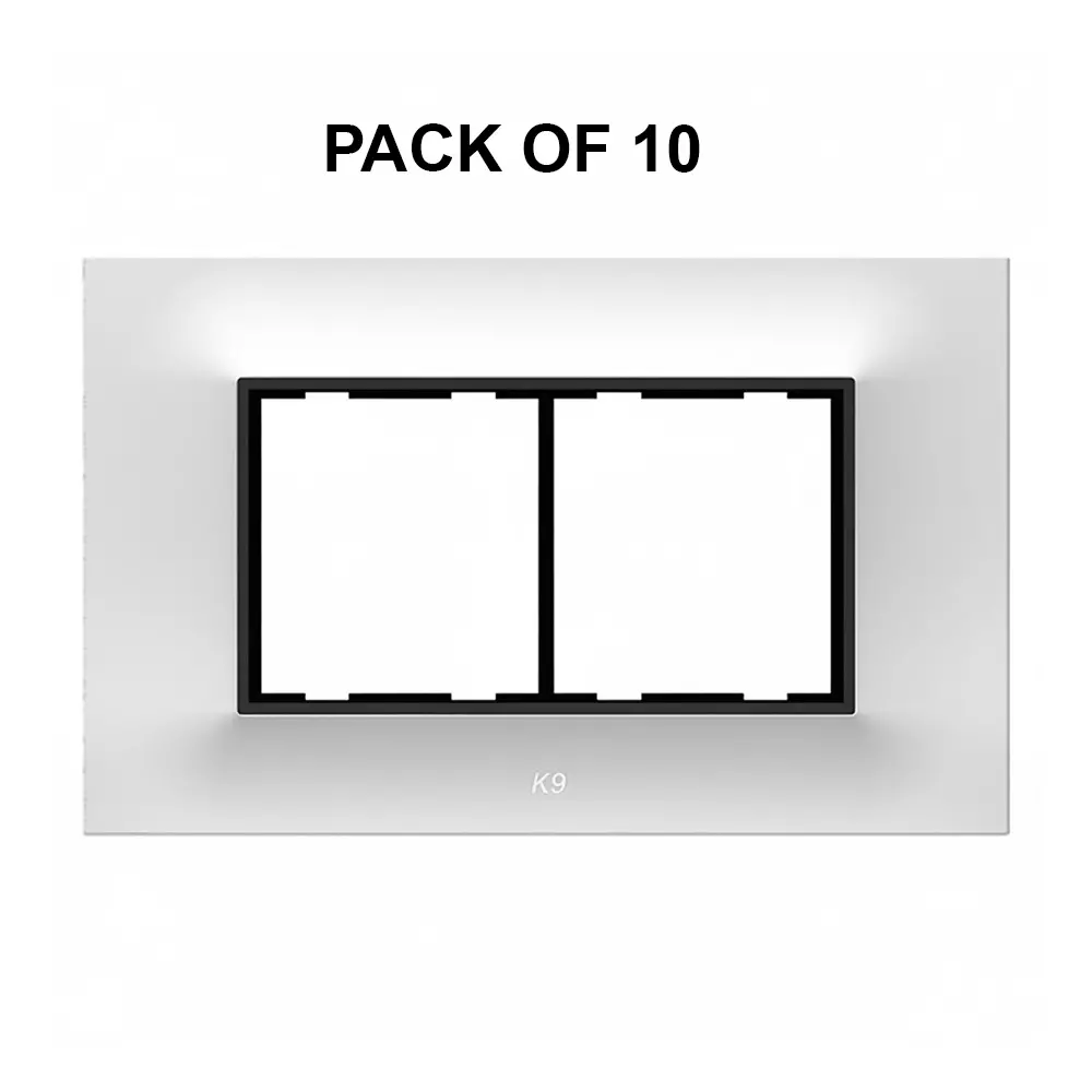 K9 Euro Cover Plate With Base Frame Ultima Plus 4 Module White, 9163P (Pack of 10)