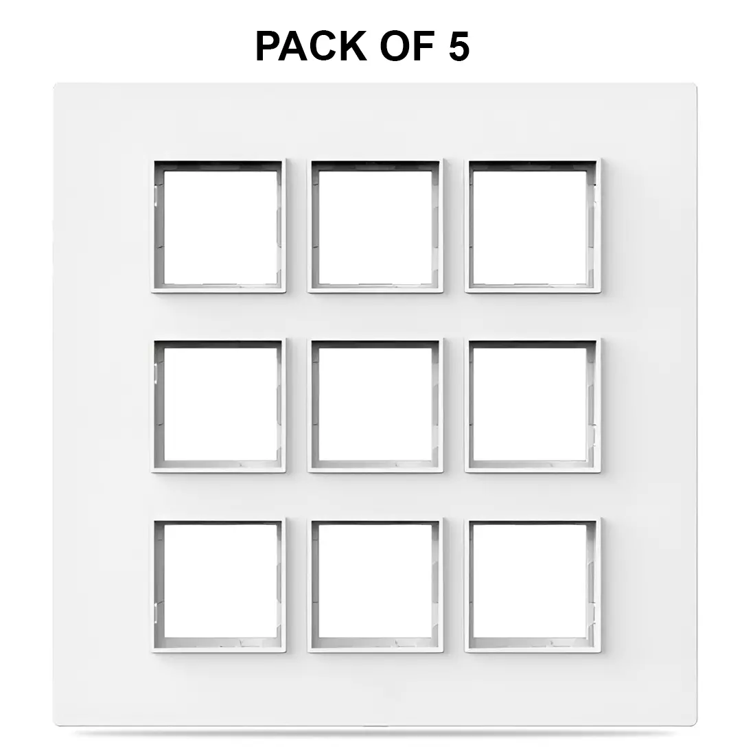 K9 Evoq Cover Plate With Base Frame Vogue 18 Module White, 9480 (Pack of 5)