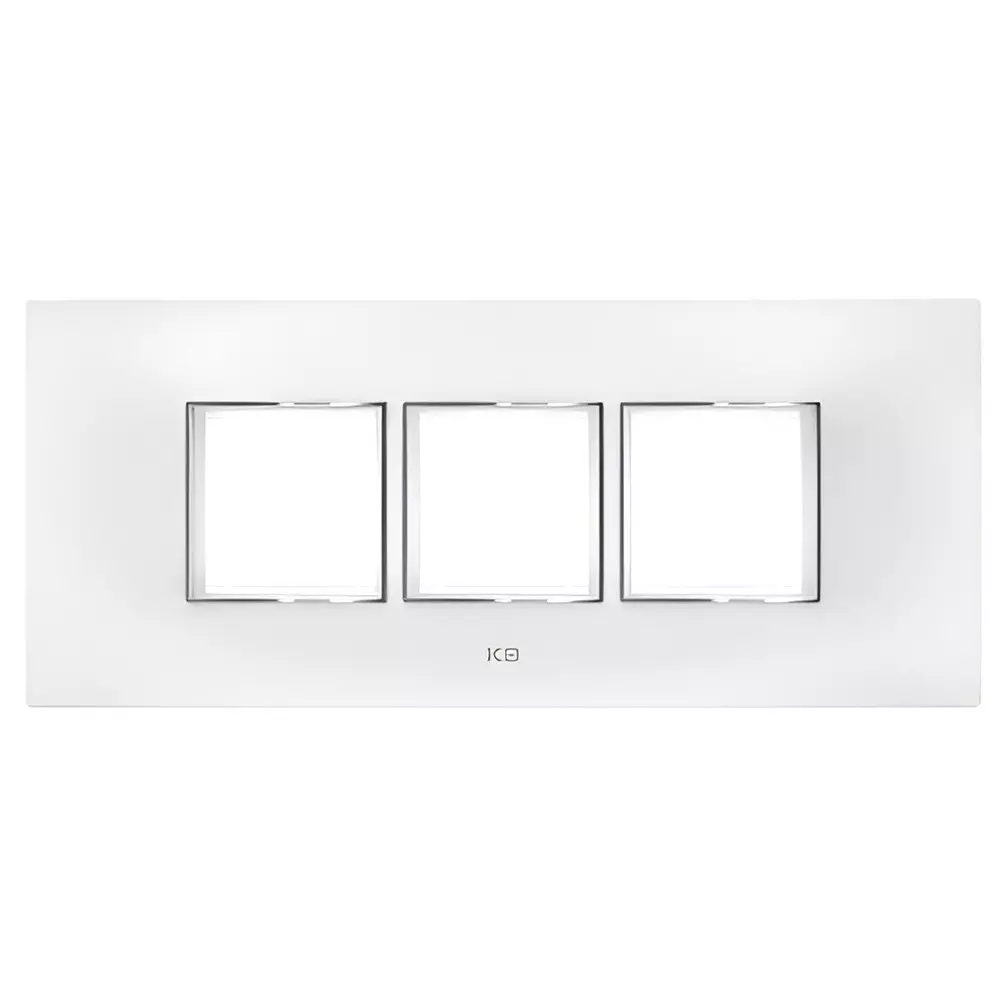 K9 Evoq Cover Plate With Base Frame Ultra Chrome 6 Module White, 9315 (Pack of 10)