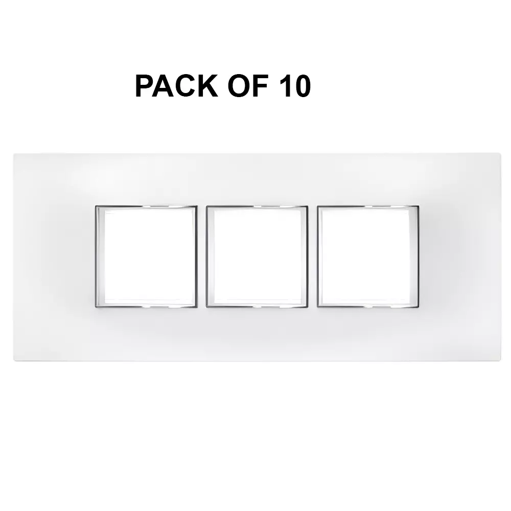 K9 Evoq Cover Plate With Base Frame Ultra Chrome 6 Module White, 9315 (Pack of 10)
