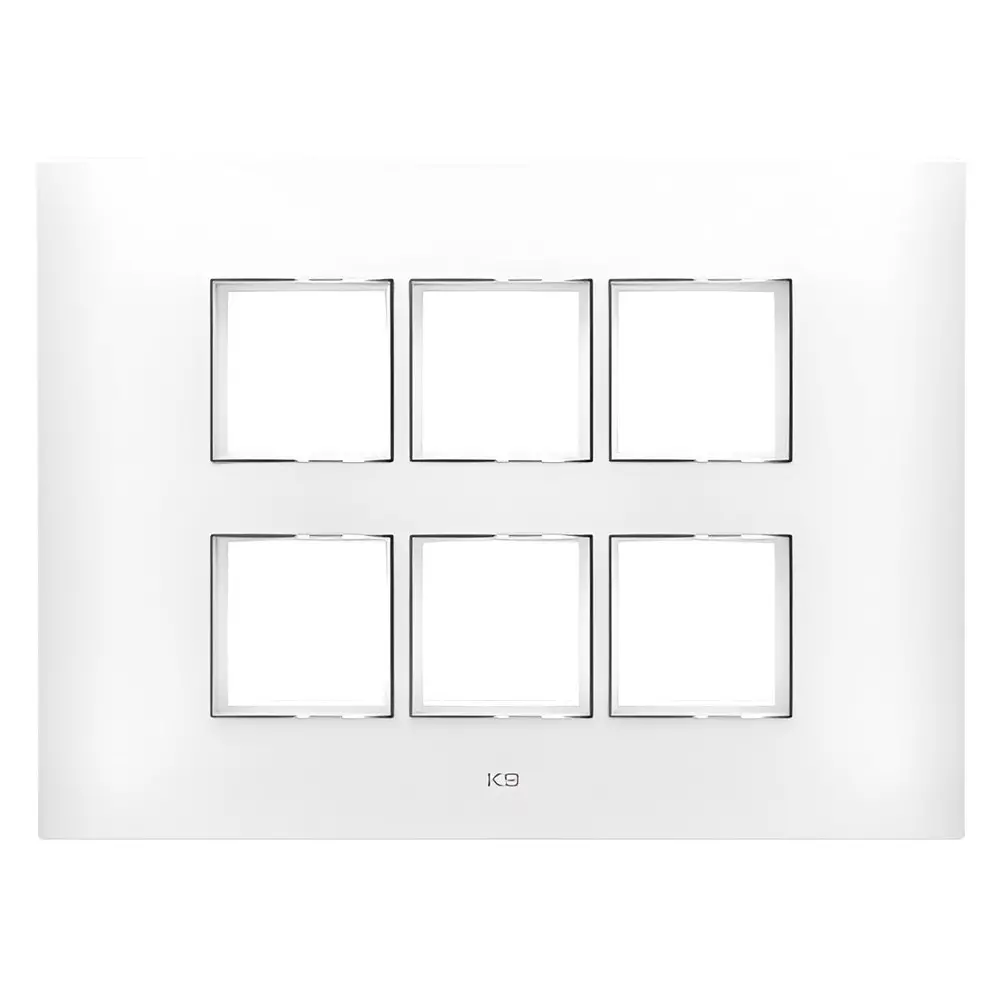 K9 Evoq Cover Plate With Base Frame Ultra Chrome 12 Module White, 9318 (Pack of 5)
