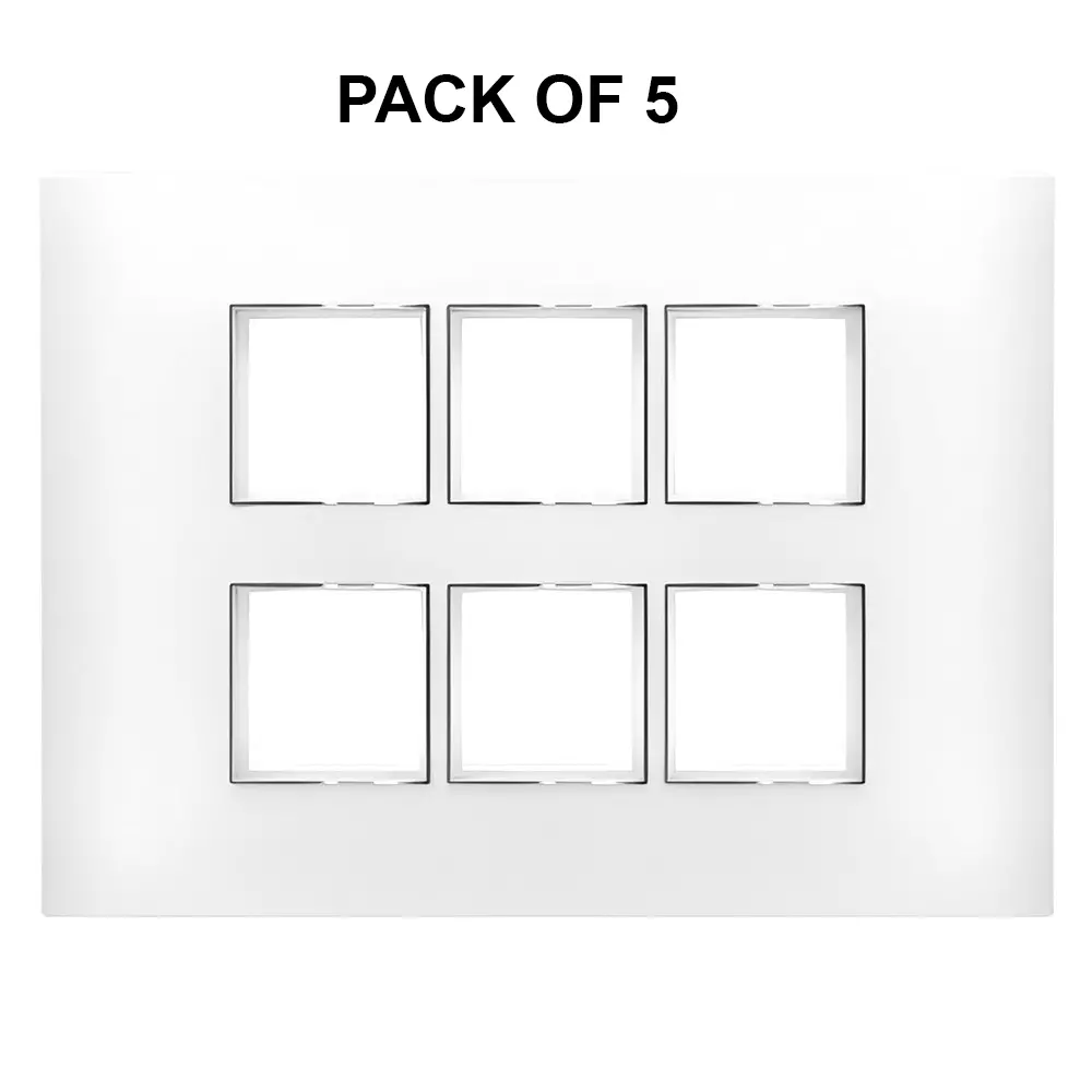 K9 Evoq Cover Plate With Base Frame Ultra Chrome 12 Module White, 9318 (Pack of 5)