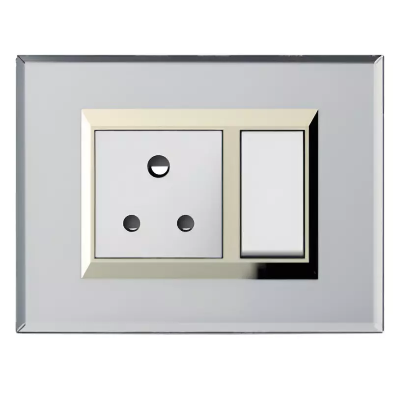 K9 Evoq Cover Plate Glassik 1 Module Silver Frosty Mirror, SM-9401 (Pack of 10)