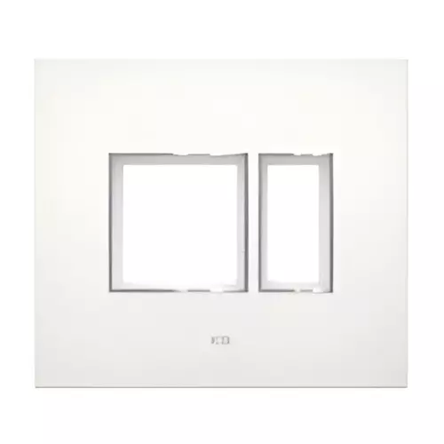 K9 Evoq Cover Plate With Base Frame Delta Chrome 3 Module White, 9323 (Pack of 10)