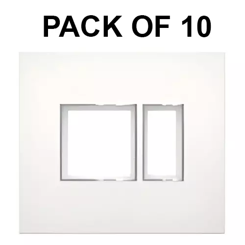 K9 Evoq Cover Plate With Base Frame Delta Chrome 3 Module White, 9323 (Pack of 10)