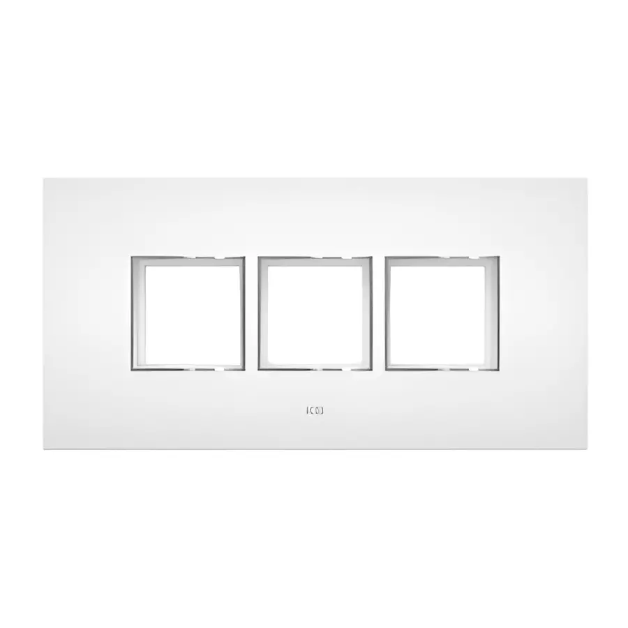 K9 Evoq Cover Plate With Base Frame Delta Chrome 6 Module White, 9325 (Pack of 10)