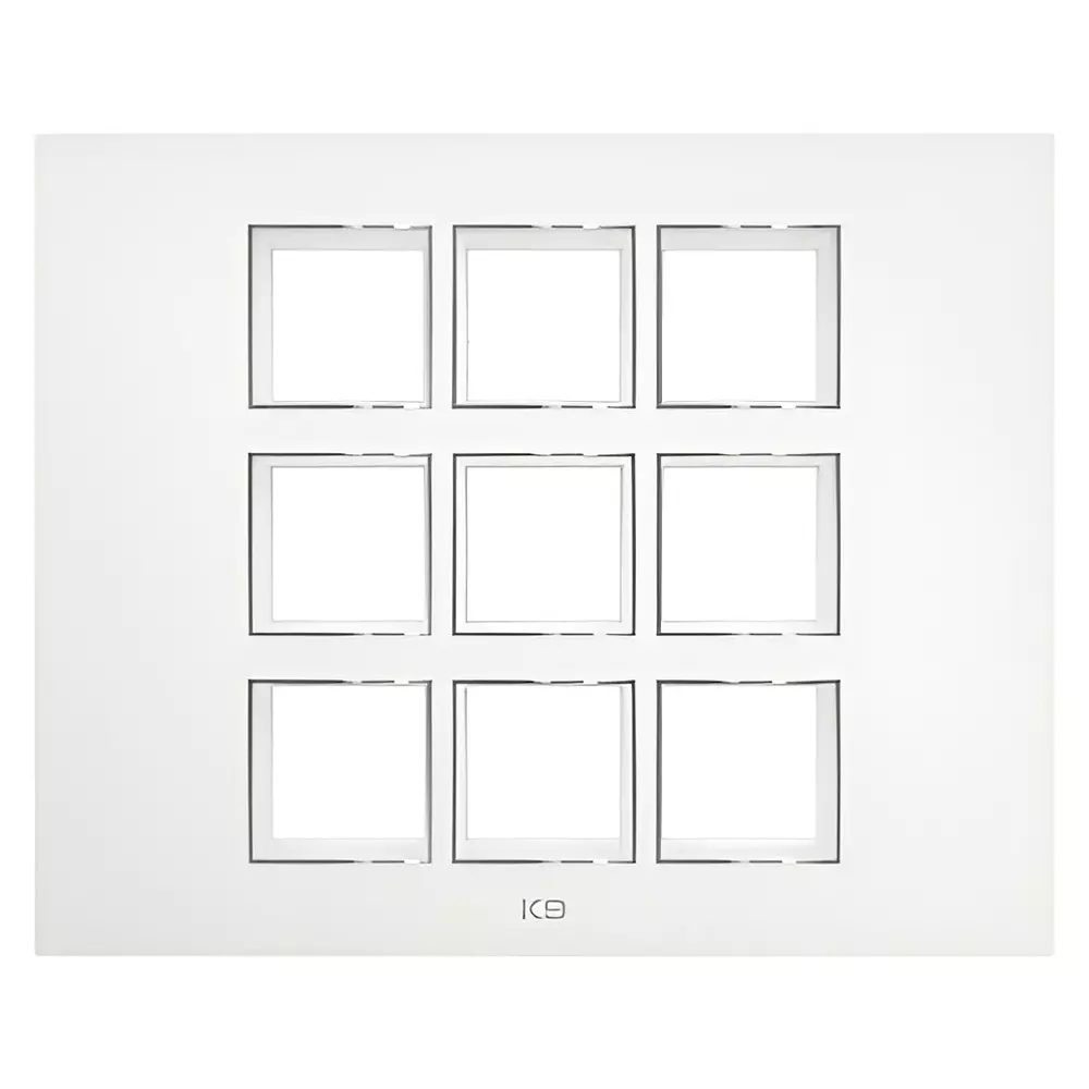K9 Evoq Cover Plate With Base Frame Delta Chrome 18 Module White, 9331 (Pack of 5)