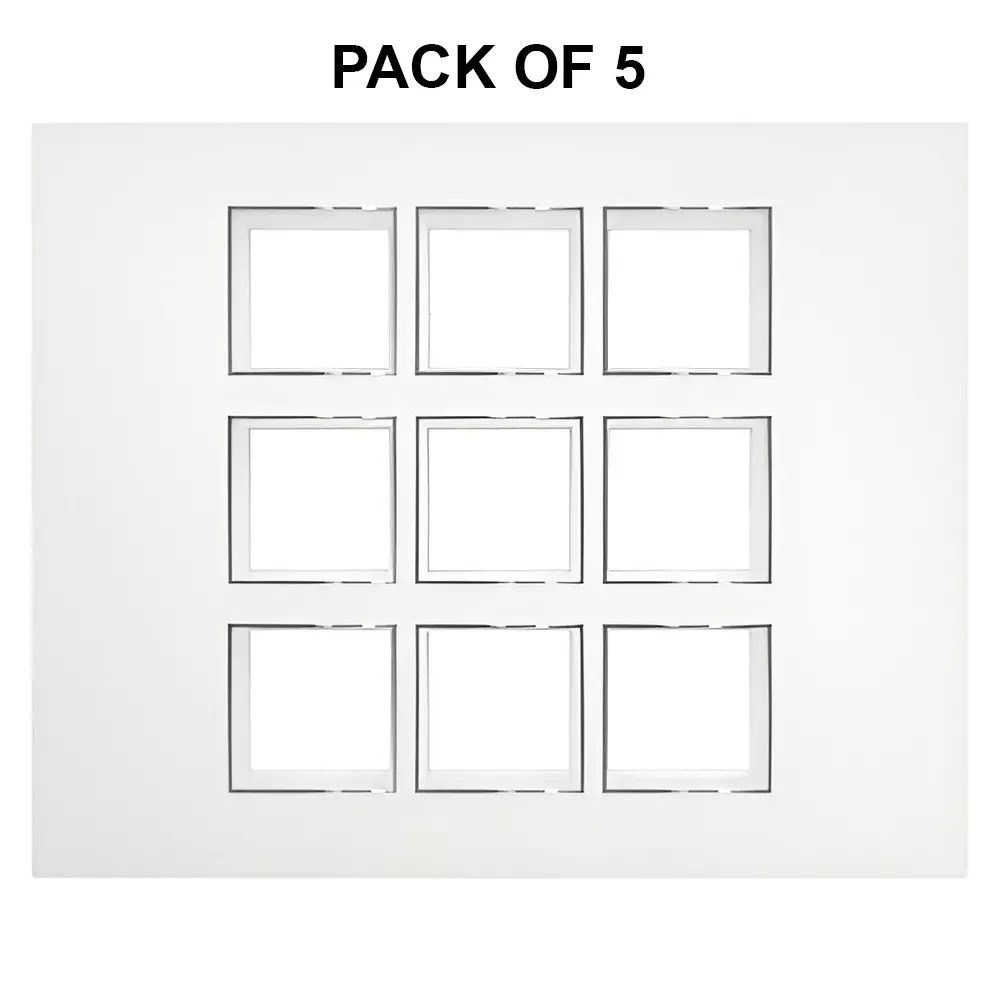 K9 Evoq Cover Plate With Base Frame Delta Chrome 18 Module White, 9331 (Pack of 5)
