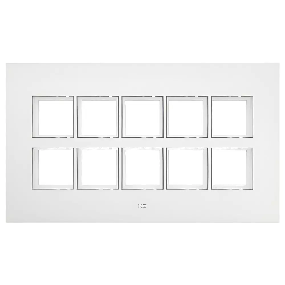K9 Evoq Cover Plate With Base Frame Delta Chrome 20 Module White, 9332 (Pack of 5)