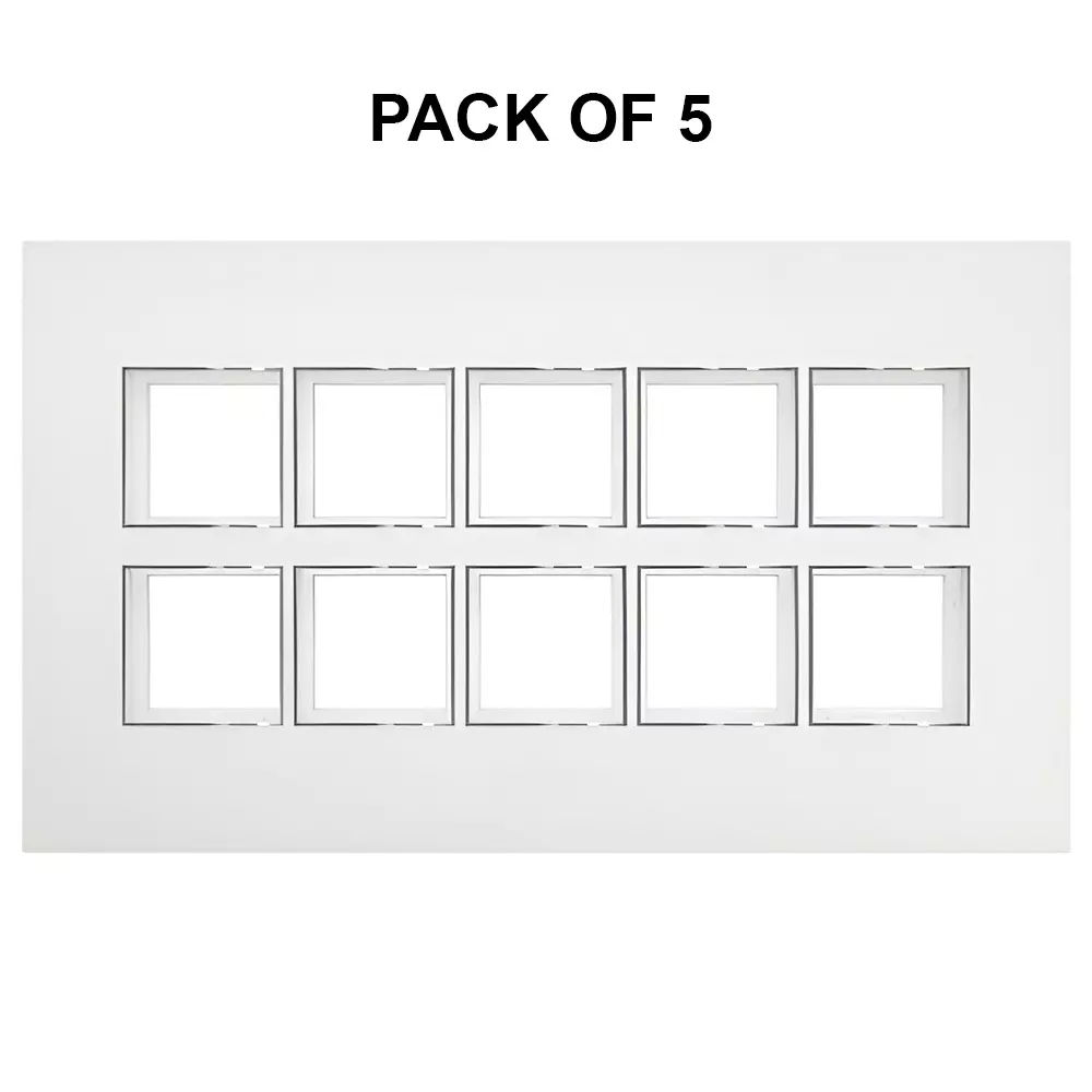 K9 Evoq Cover Plate With Base Frame Delta Chrome 20 Module White, 9332 (Pack of 5)