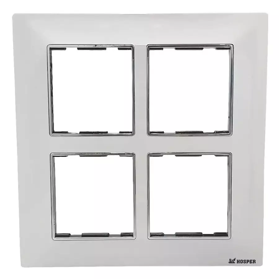 HOSPER Universal Series Classic Modular Plate Square White 8 Module 7x7 inch, RC07